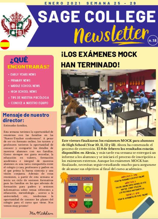 School Newsletter 29-01-2021