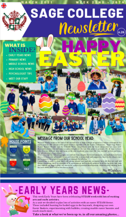 School Newsletter 26-03-2021