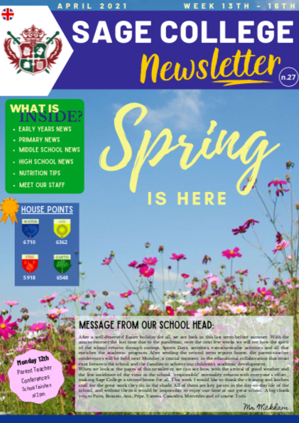 School Newsletter 09-04-2021
