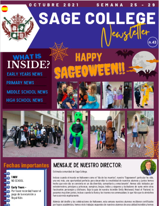 School Newsletter 29-10-2021